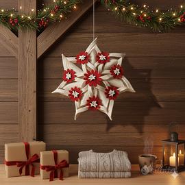 Stella di Natale Fiocco di Neve in Feltro Artigian