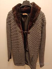 cappottino in lana con collo in pelo 