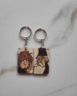 portachiavi coppia san valentino merlino e magò