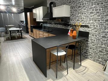 CUCINA STILE INDUSTRIAL IN LEGNO ROVERE E FAGGIO