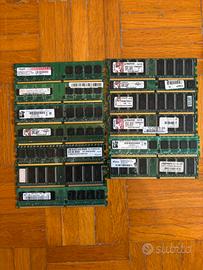 Lotto da 13 banchi di RAM DDR1 e DDR2