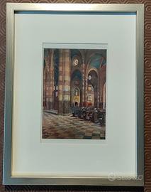 quadro "Interno Duomo d'Alba" G. Della Piana 