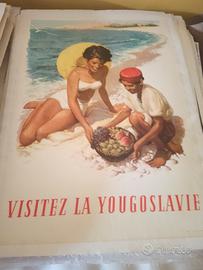 manifesto poster pubblicitario visita Jugoslavia