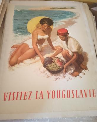 manifesto poster pubblicitario visita Jugoslavia