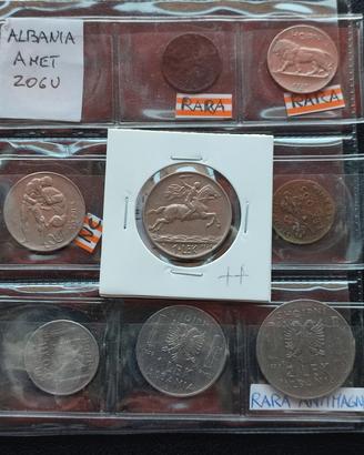 lotto di 8 monete Albania 