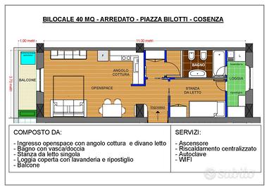 Bilocale 40 mq Arredato Piazza Bilotti - COSENZA