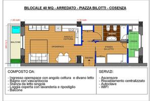 Bilocale 40 mq Arredato Piazza Bilotti - COSENZA
