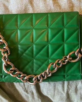 Borsa Prima Donna verde smeraldo trapuntata