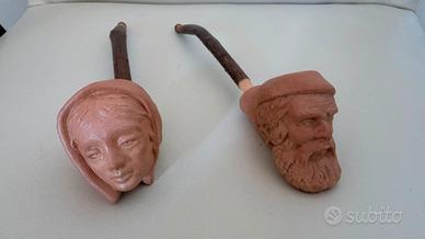 Pipe siciliane in terracotta di Rosario Raffaele