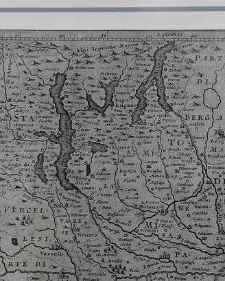 antica mappa di Lombardia rarissima xilografia 