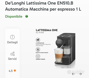 Macchina de longhi lattissima