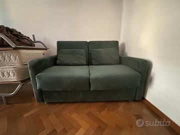 Divano letto in alcantate verde bosco