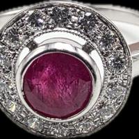 ANELLO ORO RUBINO DIAMANTI