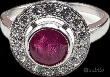 ANELLO ORO RUBINO DIAMANTI