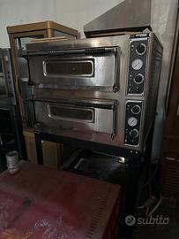 Forno pizza 2 camere 6+6 con cavalletto