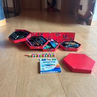 Set con pastelli,acquerelli e matite + Giotto cera