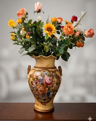 Splendido Vaso in Ceramica Decorato a Mano in Stil