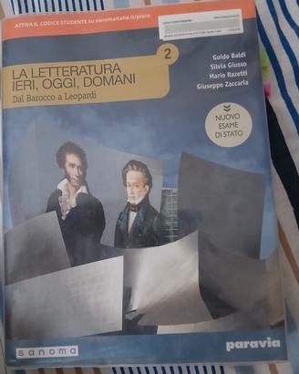 Libro scolastico di letteratura italiana 