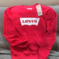 nuova felpa Levi's rossa 170 cm unisex 