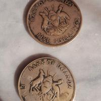  2 Monete riproduz Uganda 5 Shillings 1968 - FAO 