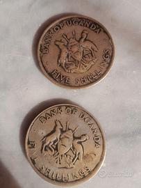  2 Monete riproduz Uganda 5 Shillings 1968 - FAO 