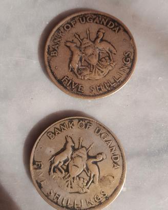  2 Monete riproduz Uganda 5 Shillings 1968 - FAO 