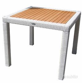 Tavolo da giardino in rattan sintetico