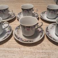 Set 6 Tazzine e Piattini Fine China