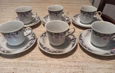 Set 6 Tazzine e Piattini Fine China