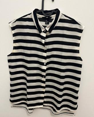Camicetta H&M Taglia S Colore Bianco e Nero