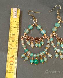 orecchini artigianali agata verde mare