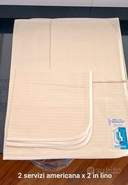 Servizio americana puro lino x 2