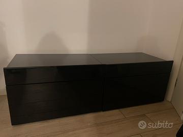 Comodini da camera nero lucido