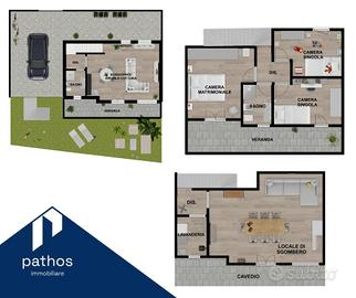 VILLETTE 3 LIVELLI NUOVA COSTRUZIONE CON CORTILE