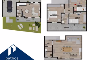 VILLETTE 3 LIVELLI NUOVA COSTRUZIONE CON CORTILE