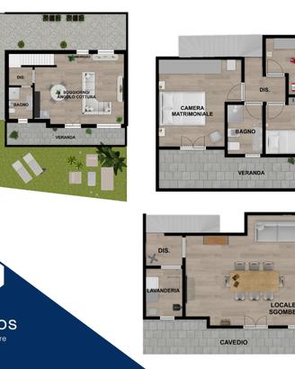 VILLETTE 3 LIVELLI NUOVA COSTRUZIONE CON CORTILE