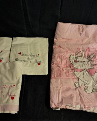 set lenzuolina per navicela e copriletto x lettino