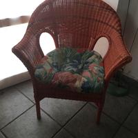 4 sedie in midollino arancioni