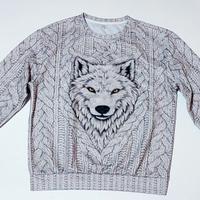 Felpa con stampa lupo 