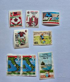 Francobolli CALCIO con Scudetti Napoli 87 e 90