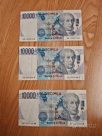 Banconote diecimila lire A. Volta vecchio conio