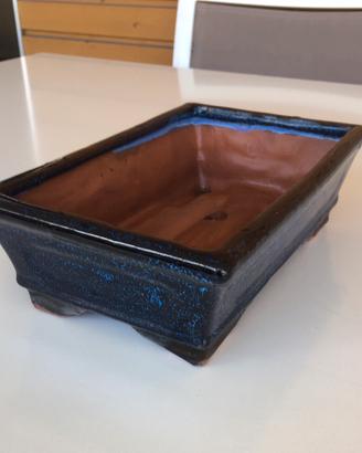 Vaso per  Bonsai smaltato blu