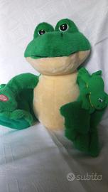 Peluche ranocchio con 2 cuccioli 
