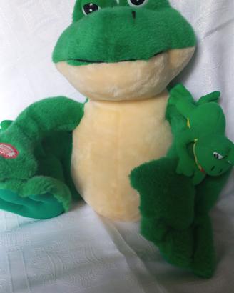 Peluche ranocchio con 2 cuccioli 