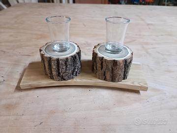 Tagliere porta bicchieri da liquore