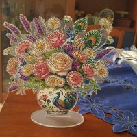 vaso di fiori con pittura a diamante 