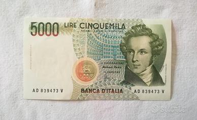 Banconota 5000 LIRE - FDS collezione Bellini 1985