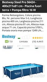 Piscina bestway rettangolare usata