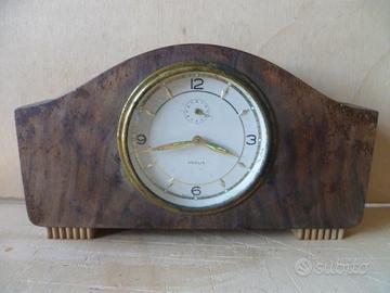 Sveglia orologio meccanica legno VEGLIA anni 60
