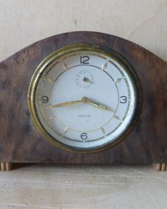 Sveglia orologio meccanica legno VEGLIA anni 60